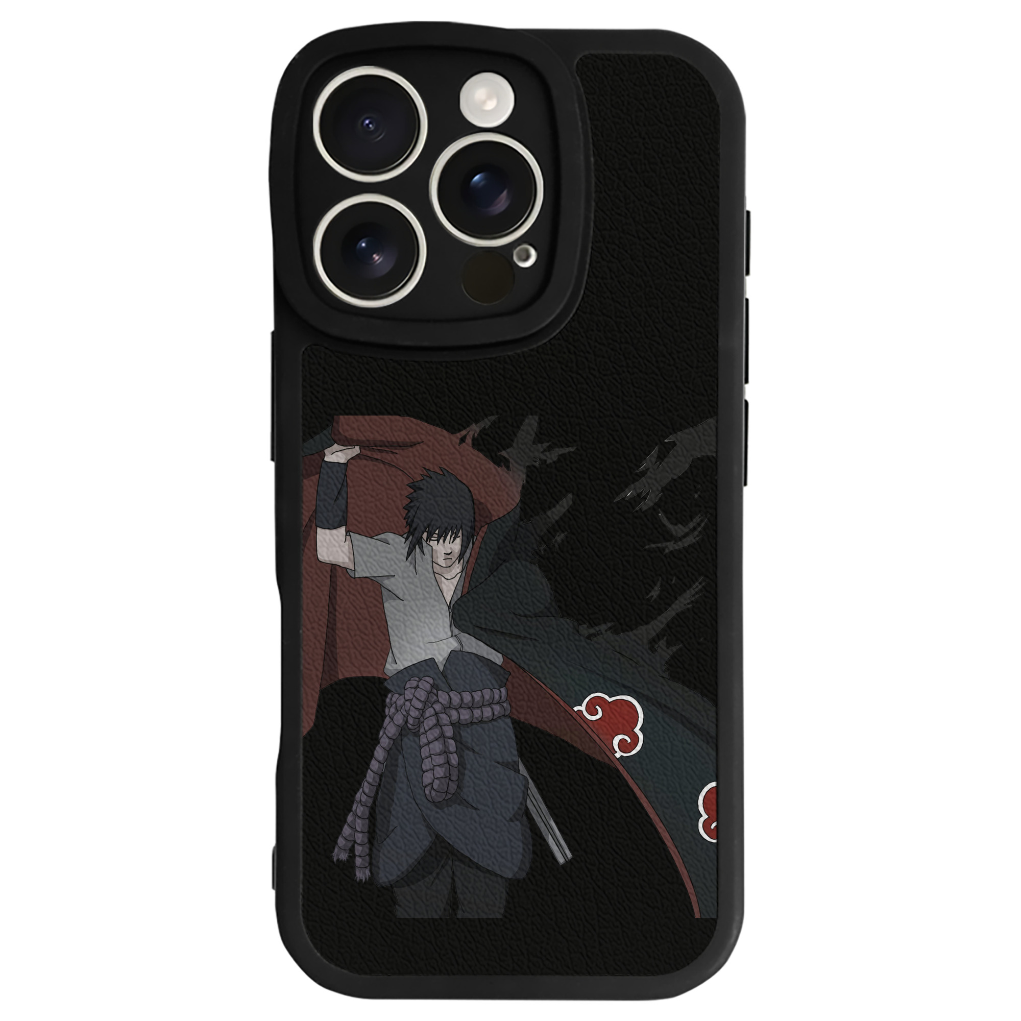 （画像用） NARUTO -ナルト- うちは サスケ Uchiha Sasuke 【iPhone 16シリーズ対応】シリコンスマホケース（レザー調） 材質：シリコン